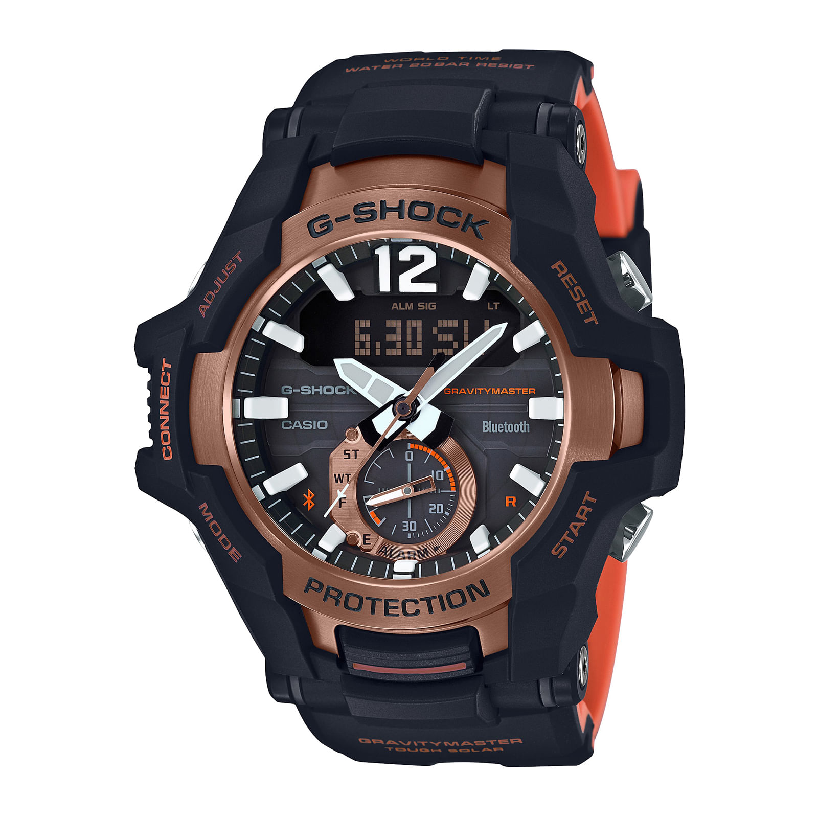 Reloj G-SHOCK GR-B100-1A4 Resina/Acero Hombre Negro/Oro Rosa