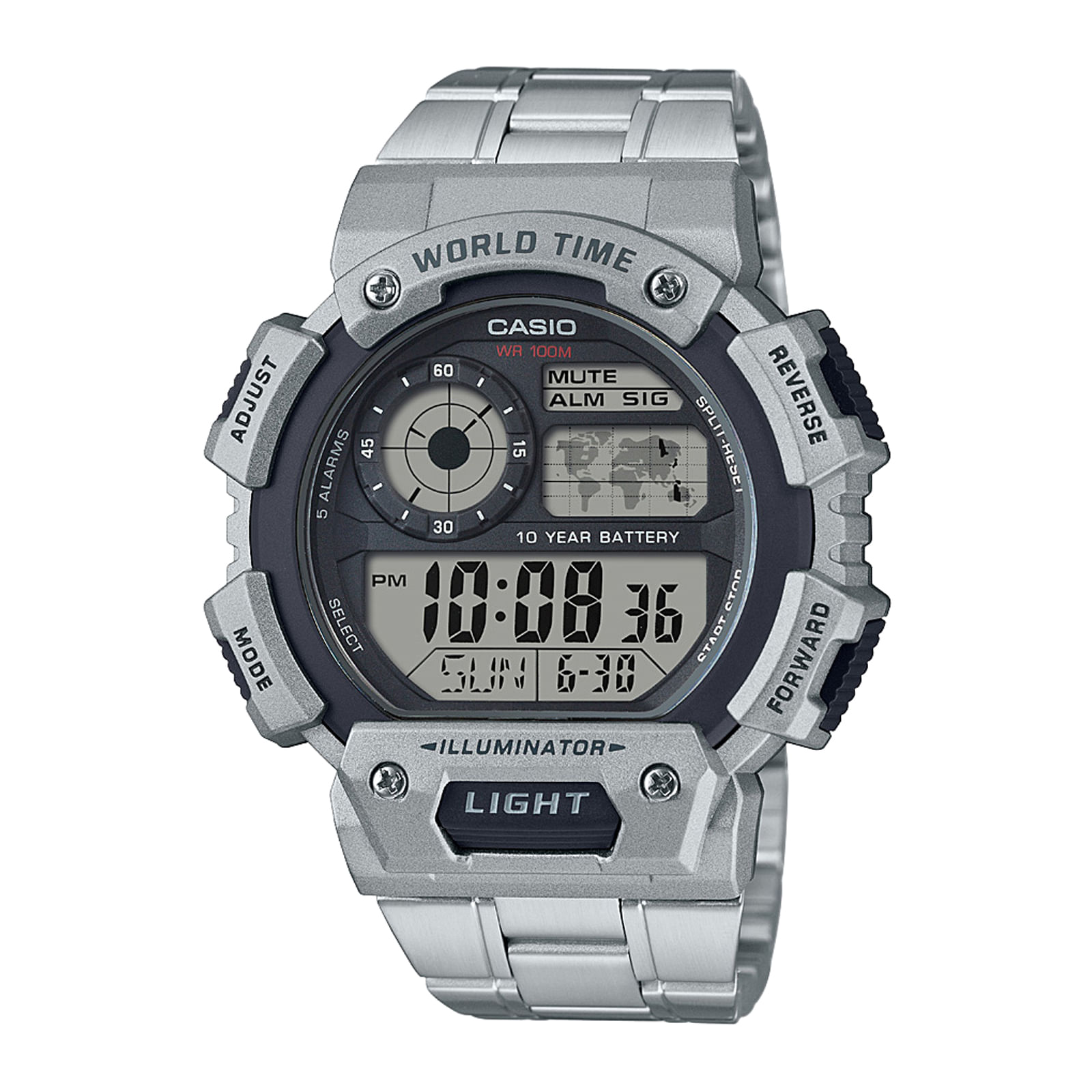 Reloj CASIO AE-1400WHD-1A Resina Juvenil Plateado