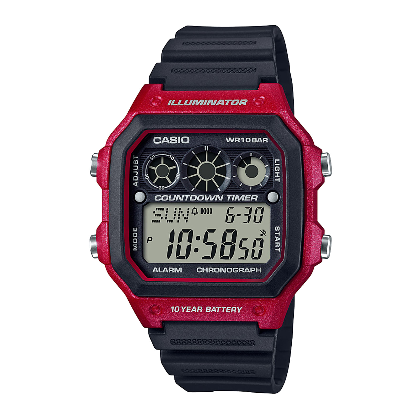 Reloj CASIO AE-1300WH-4A Resina Juvenil Rojo