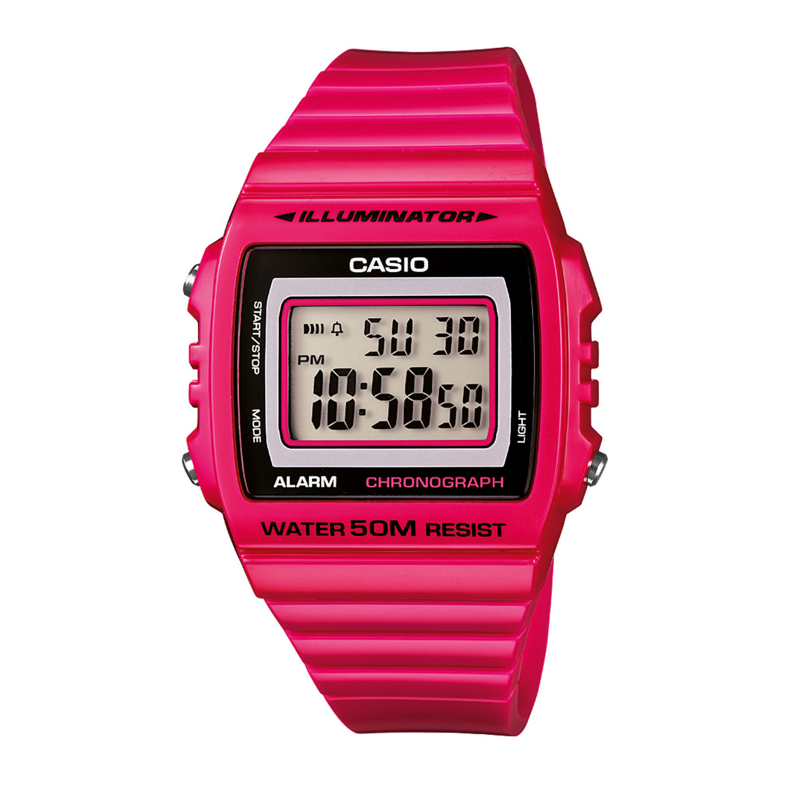 Reloj CASIO W-215H-4A Resina Juvenil Rosado