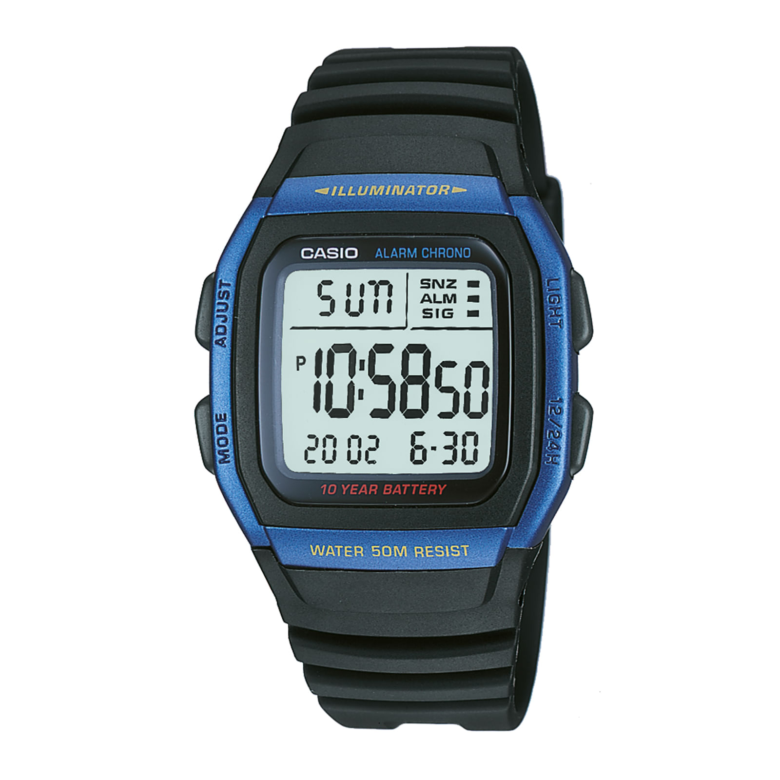 Reloj CASIO W-96H-2A Resina Juvenil Azul
