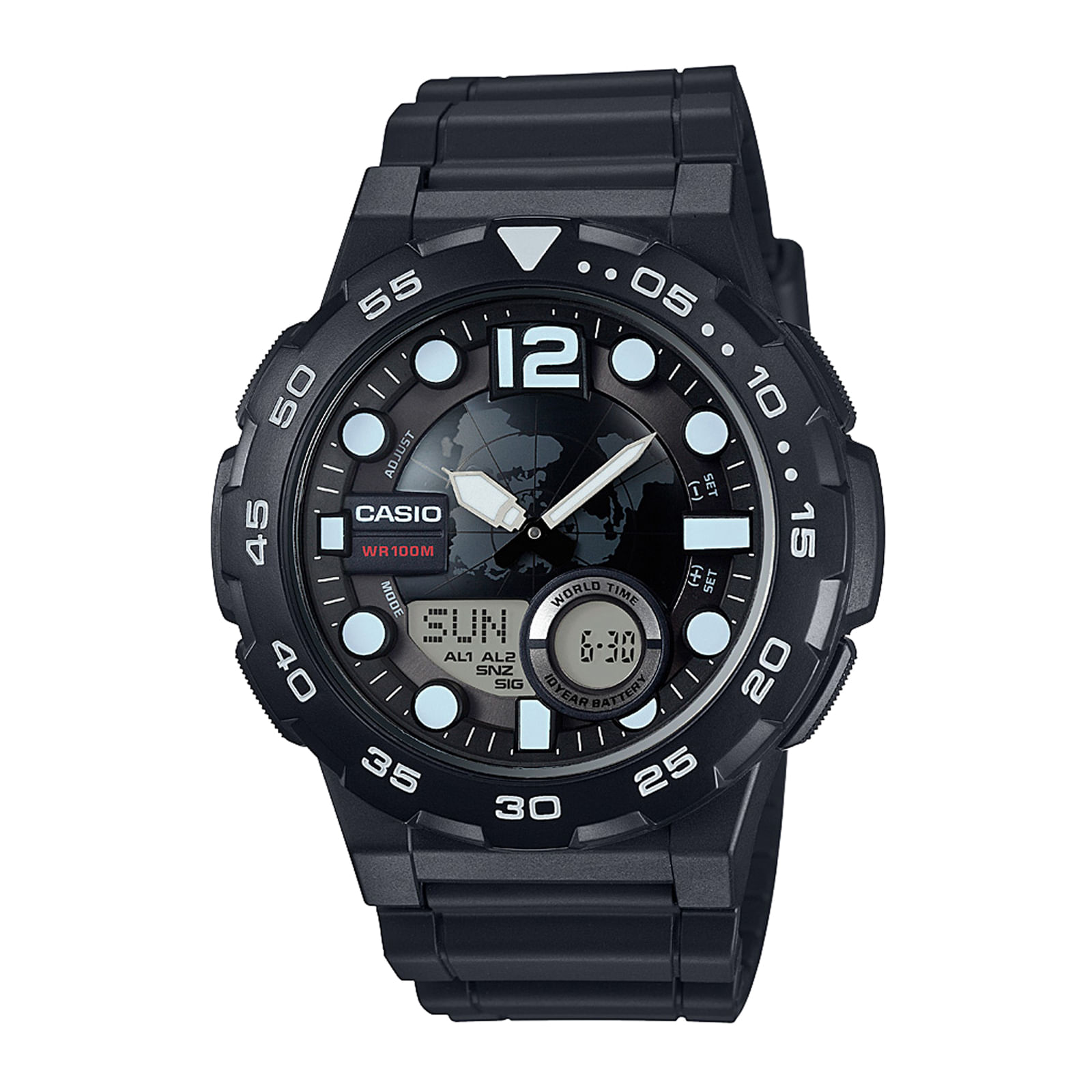 Reloj CASIO AEQ-100W-1A Resina Juvenil Negro