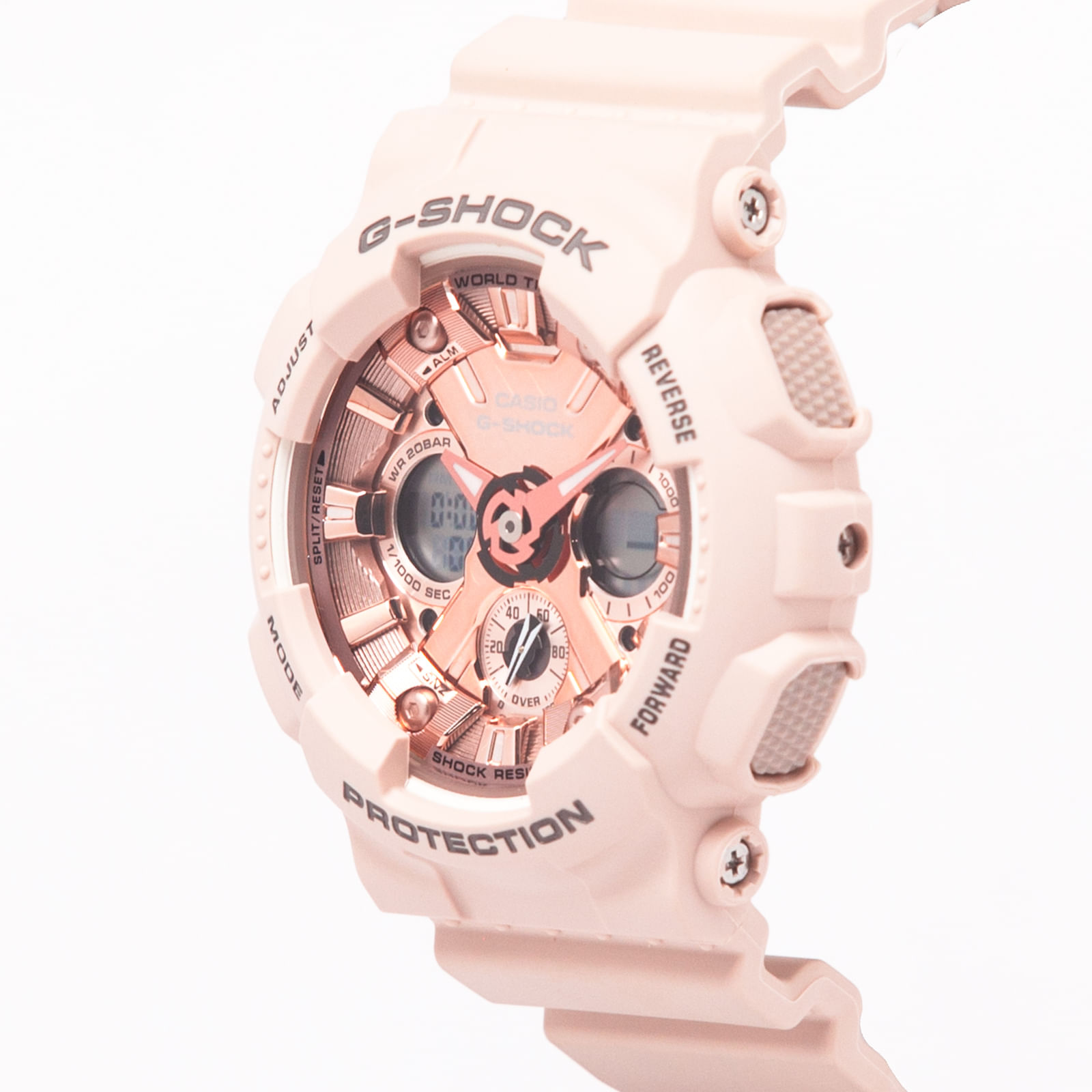 CASIO G Shock Reloj de cuarzo de acero inoxidable para mujer con correa de  resina, rosa, 29 (Modelo: GMA-S120MF-4ACR), Melocotón/oro rosa