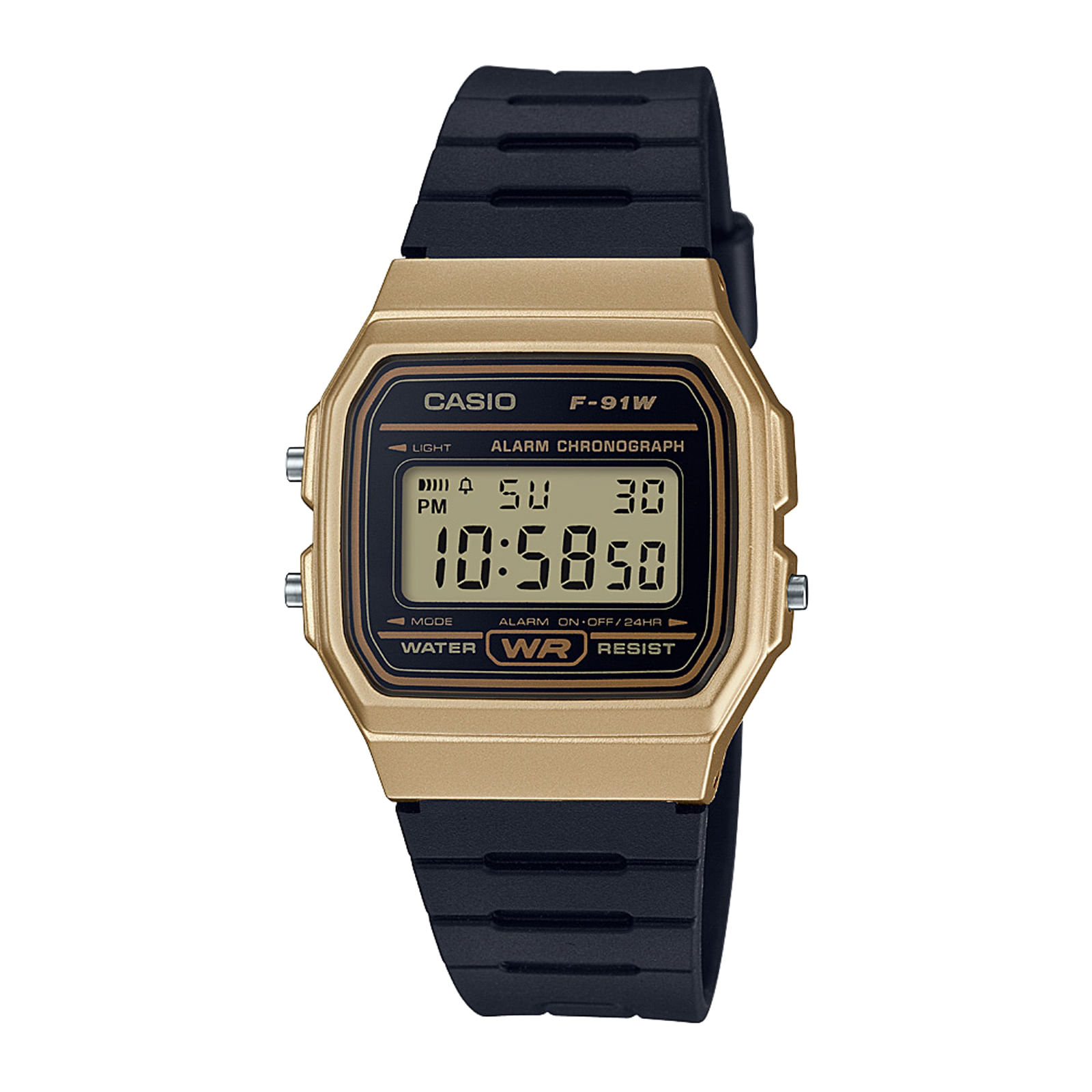 Reloj CASIO F-91WM-9A Resina Juvenil Dorado