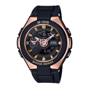 Reloj BABY-G MSG-400G-1A1 Resina/Acero Mujer Negro/Oro Rosa