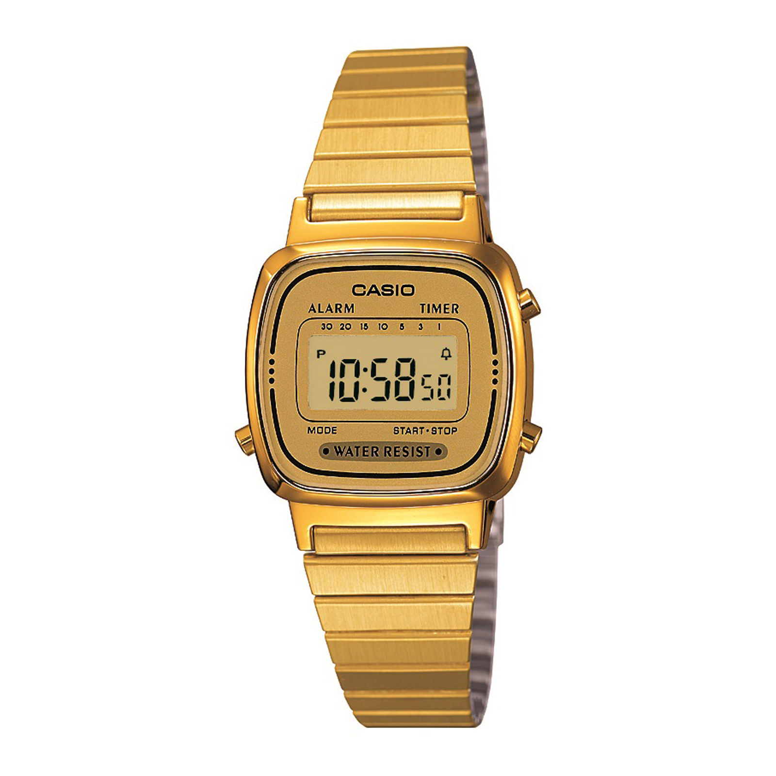 Personas con discapacidad auditiva madre Juguetón Reloj CASIO LA670WGA-9D Resina Mujer Dorado - Btime