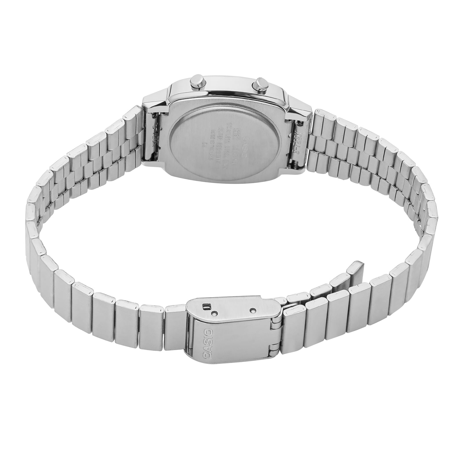 Casio Reloj digital para mujer con pulsera de metal LA-670WA-4,  Plateado/Plateado, Pulsera