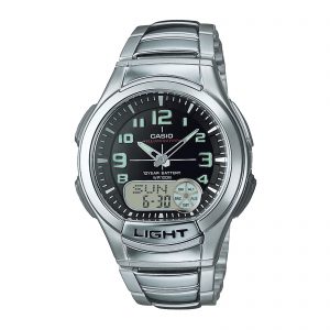 Reloj CASIO AQ-180WD-1B Resina/Acero Juvenil Plateado