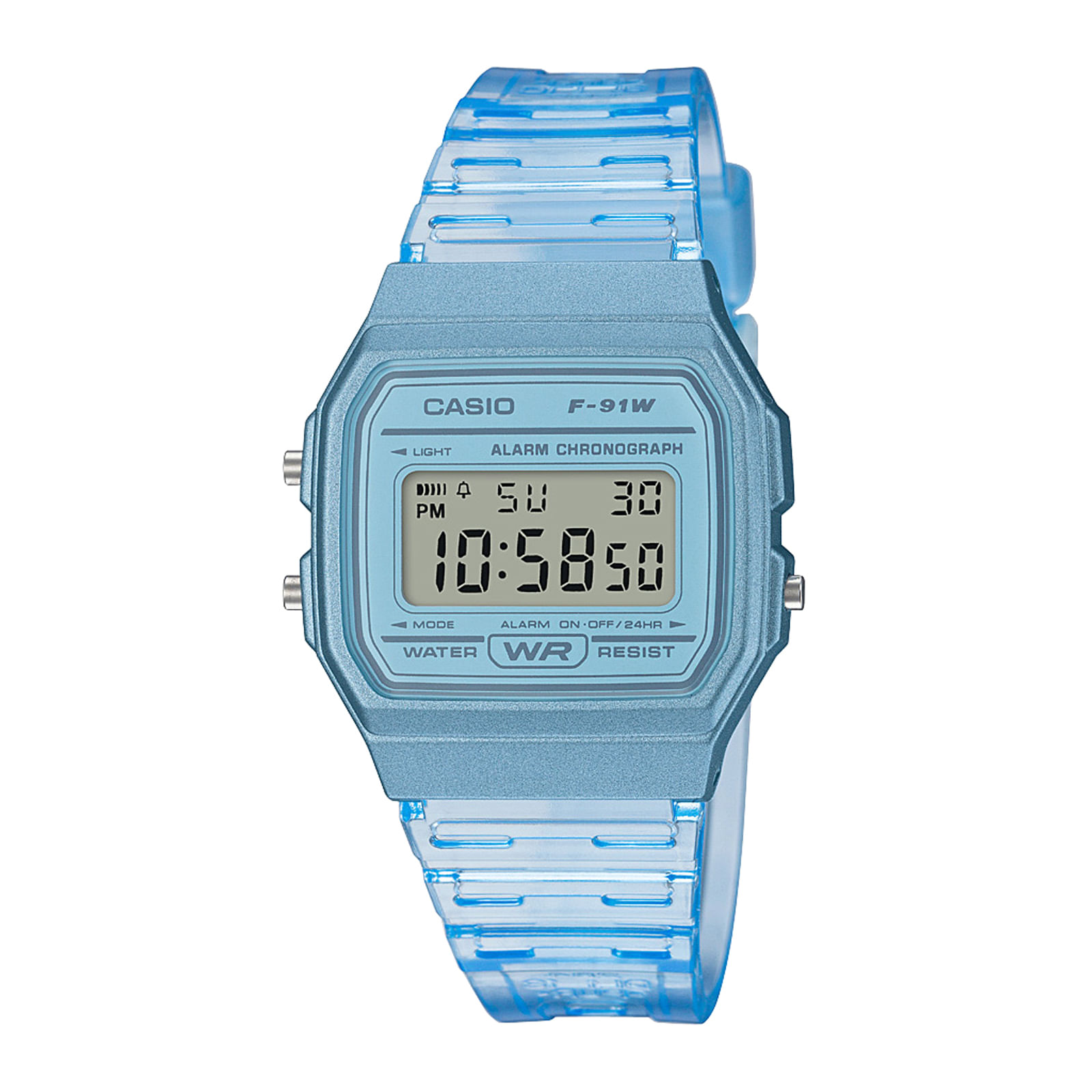 Reloj CASIO F-91WS-2D Resina Juvenil Celeste