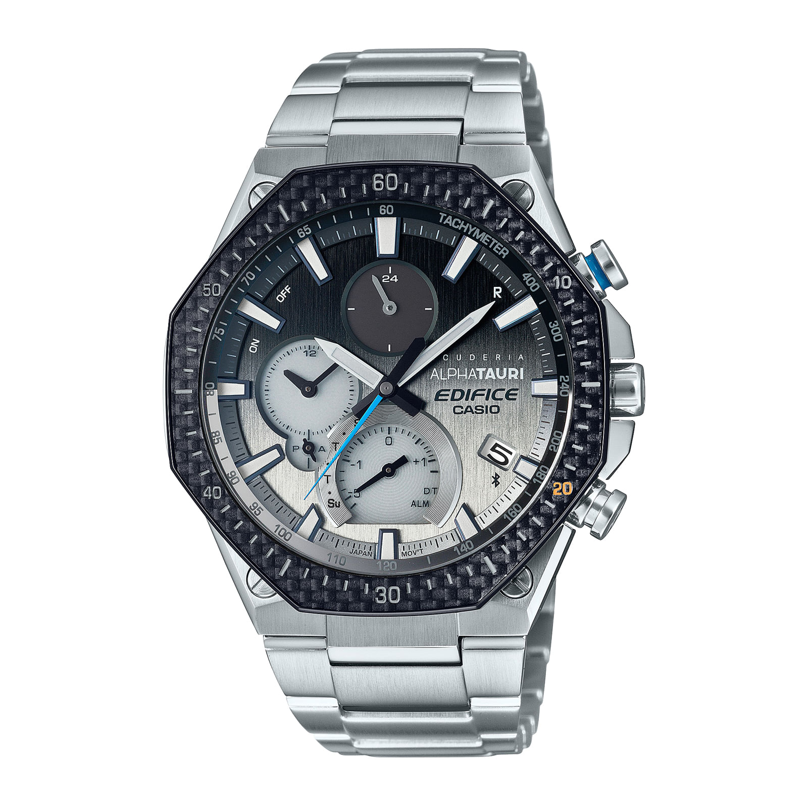 Reloj EDIFICE EQB-1100AT-2A Carbono/Acero Hombre Plateado