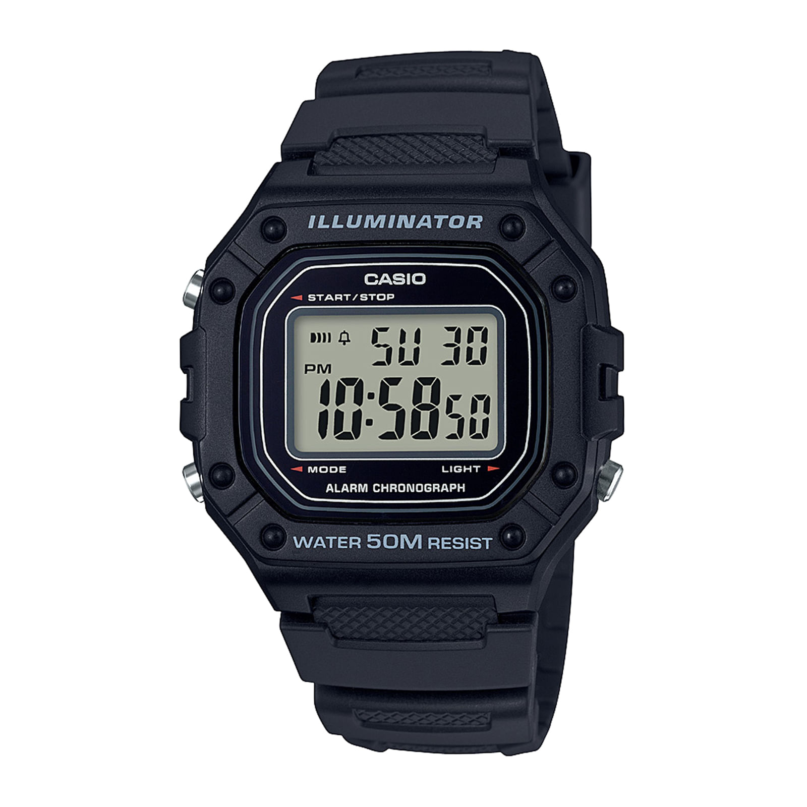 Reloj CASIO W-218H-1A Resina Juvenil Negro