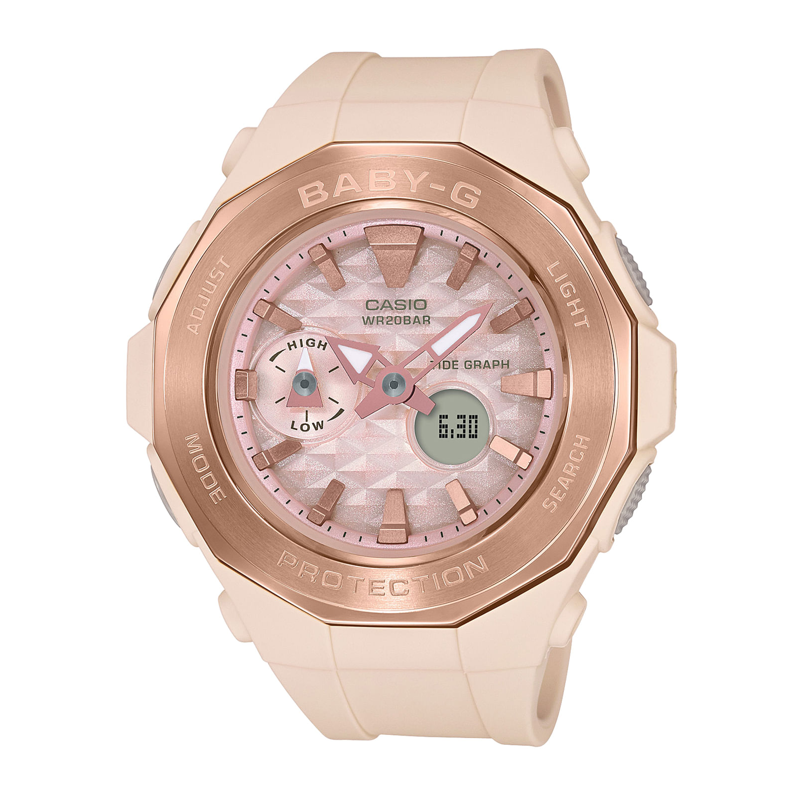 Reloj BABY-G BGA-225CP-4A Resina/Acero Mujer Oro Rosa