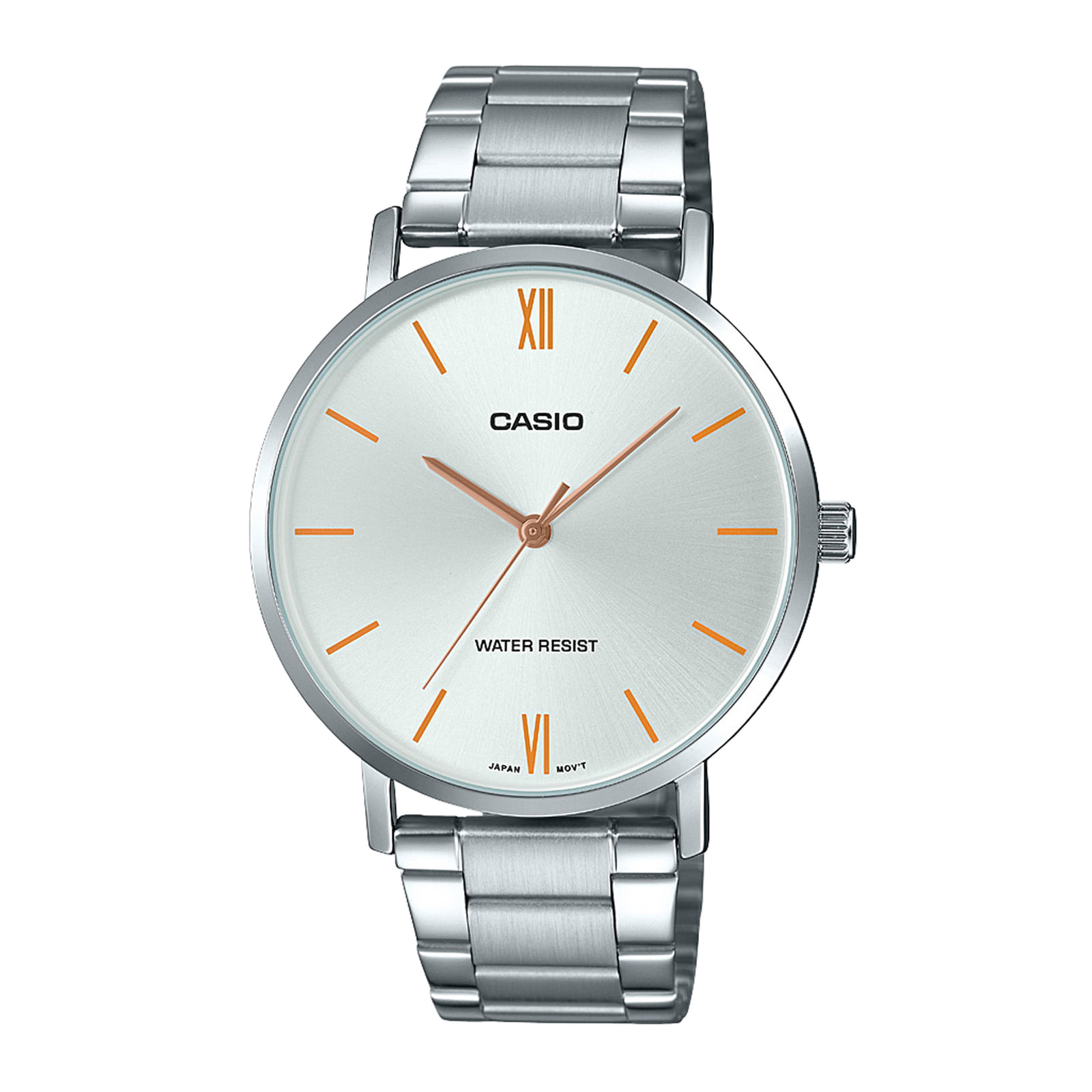 Casio Reloj analógico de acero inoxidable para hombre con bastones de  esfera blanca - MTP-1170N-7A, Oro, Casual