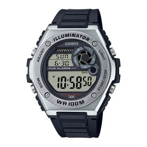 Reloj CASIO MWD-100H-1A Resina/Acero Juvenil Plateado/Negro