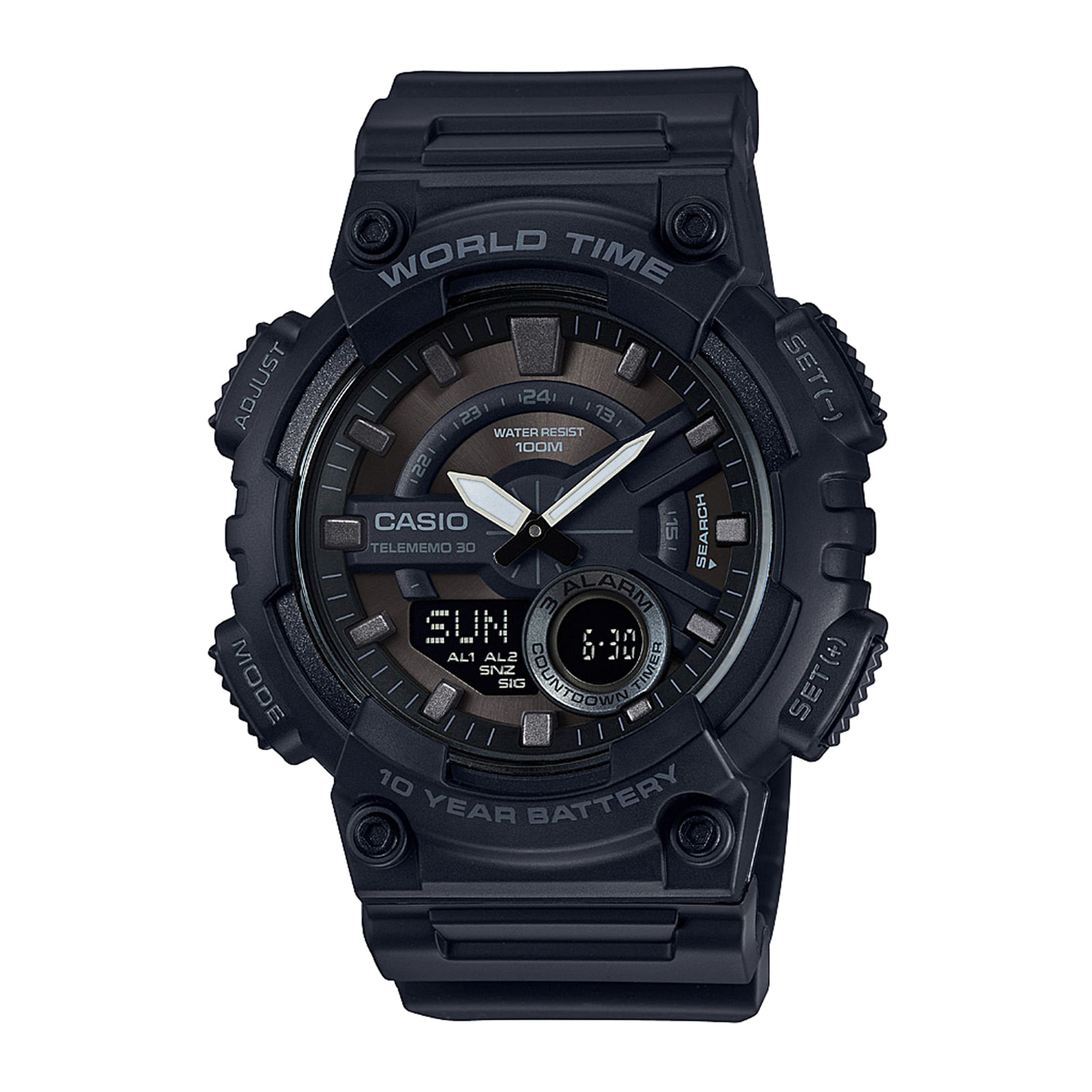 Reloj CASIO AEQ-110W-1B Resina Juvenil Negro