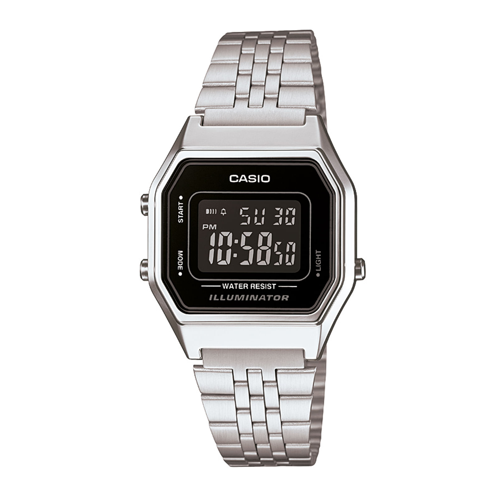 Reloj CASIO LA680WA-1B Resina Juvenil Plateado