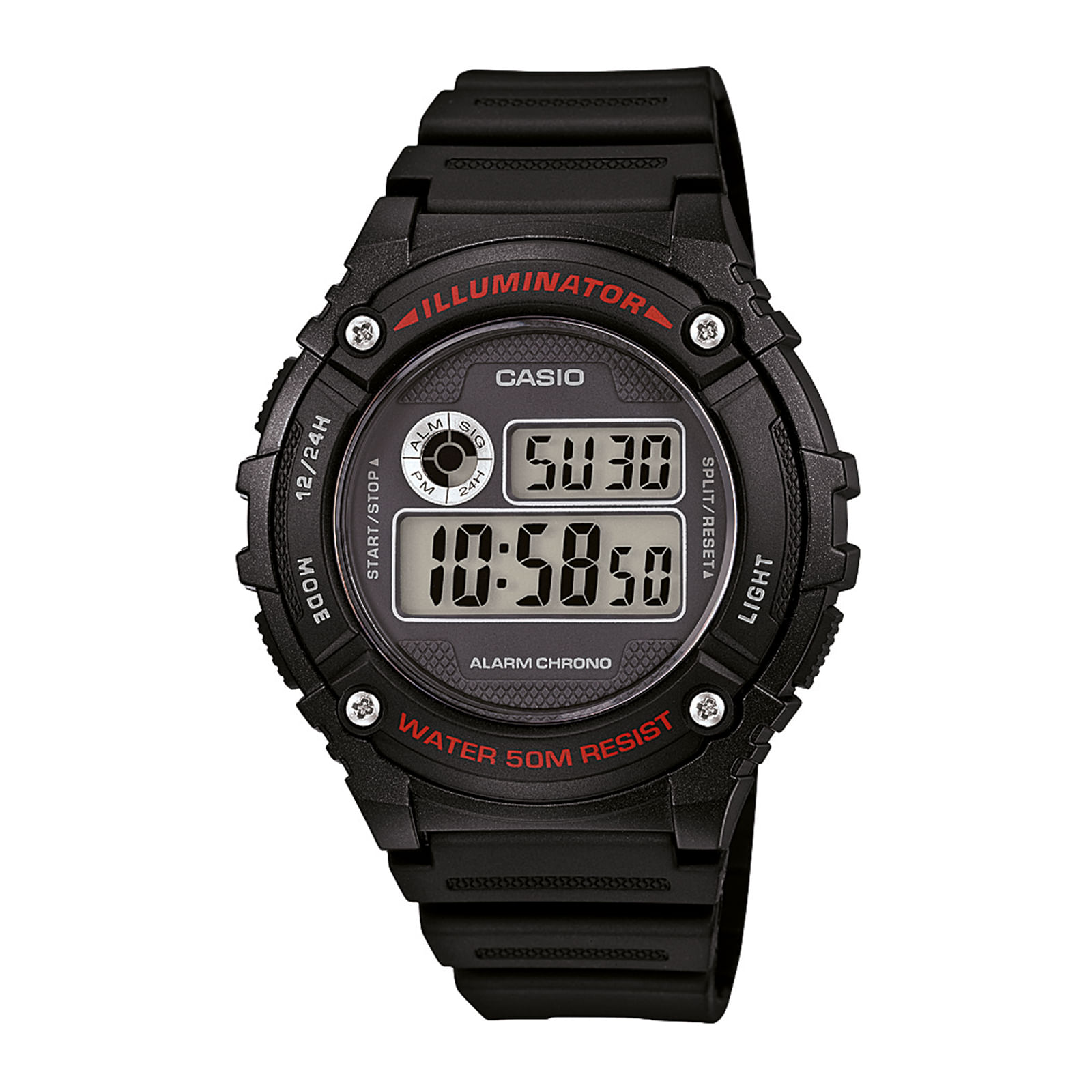 Reloj CASIO W-216H-1A Resina Hombre Negro