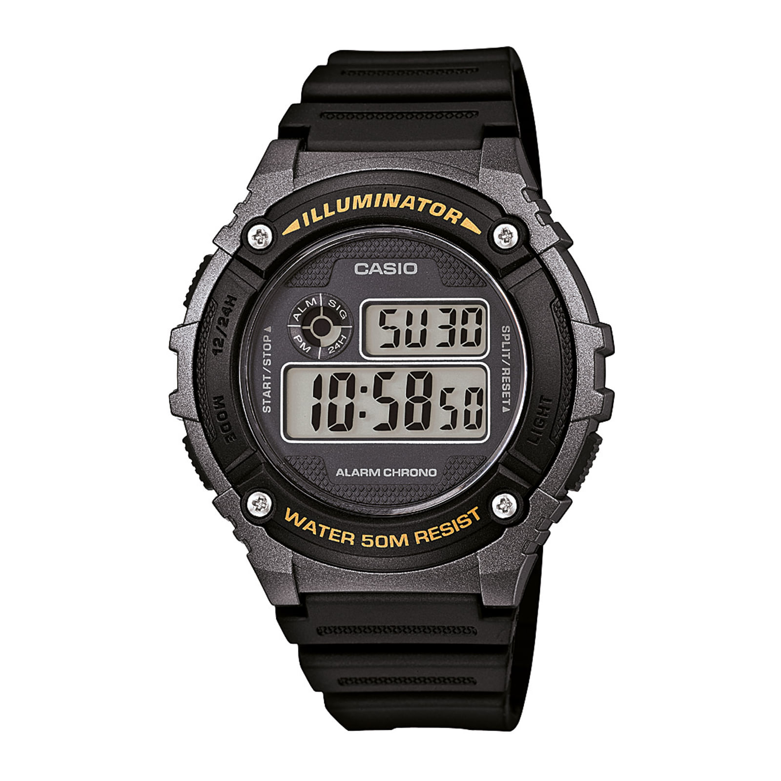 Reloj CASIO W-216H-1B Resina Hombre Gris