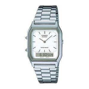 Reloj CASIO AQ-230A-7D Resina Juvenil Plateado