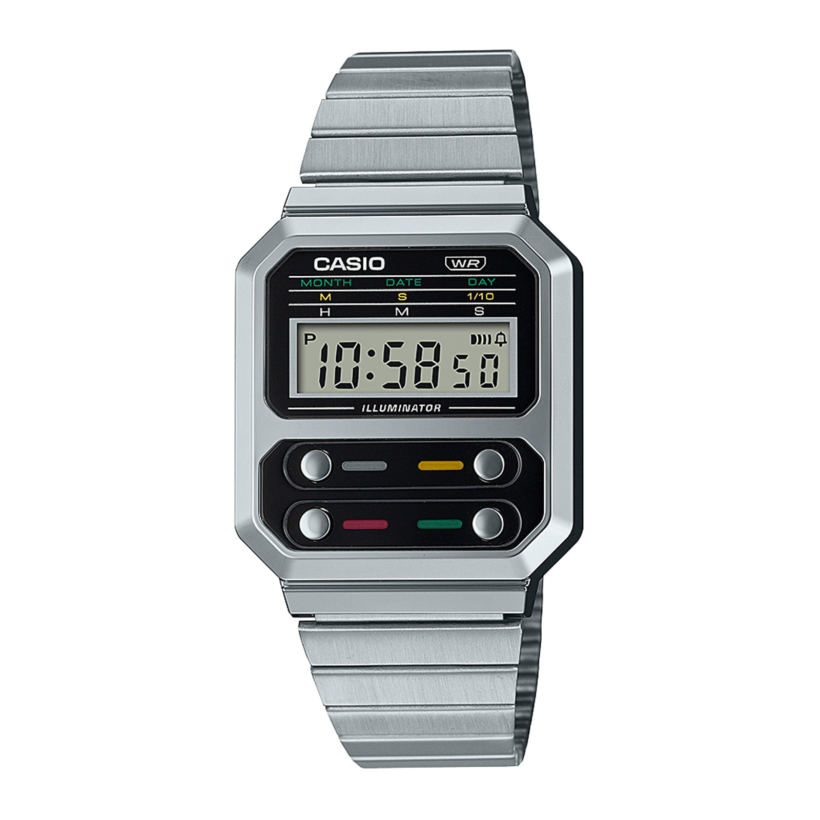 Reloj CASIO A100WE-1A Resina Unisex Plateado