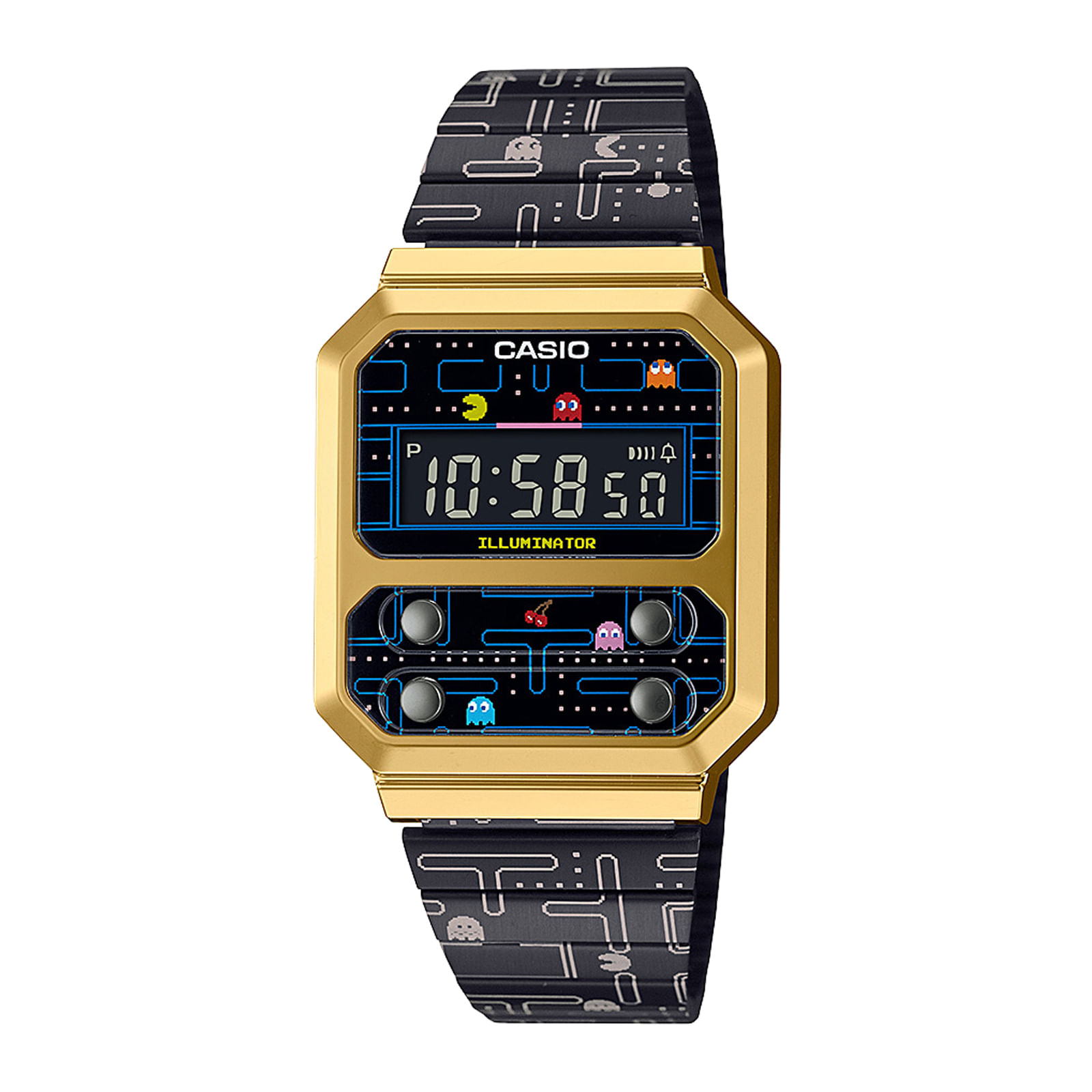 Reloj CASIO A100WEPC-1B Resina Unisex Dorado