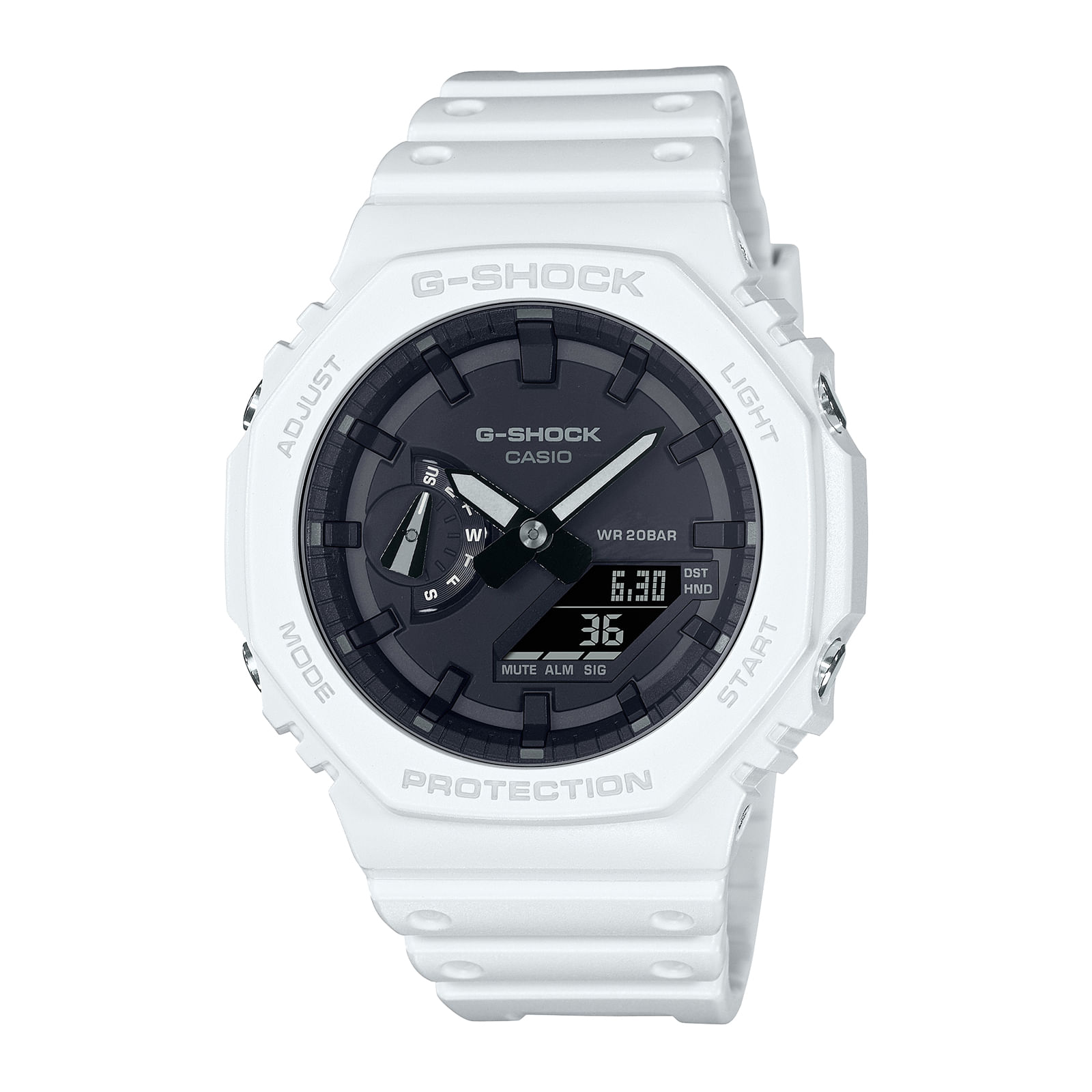 Reloj G-SHOCK GA-2100-7A Carbono/Resina Hombre Blanco