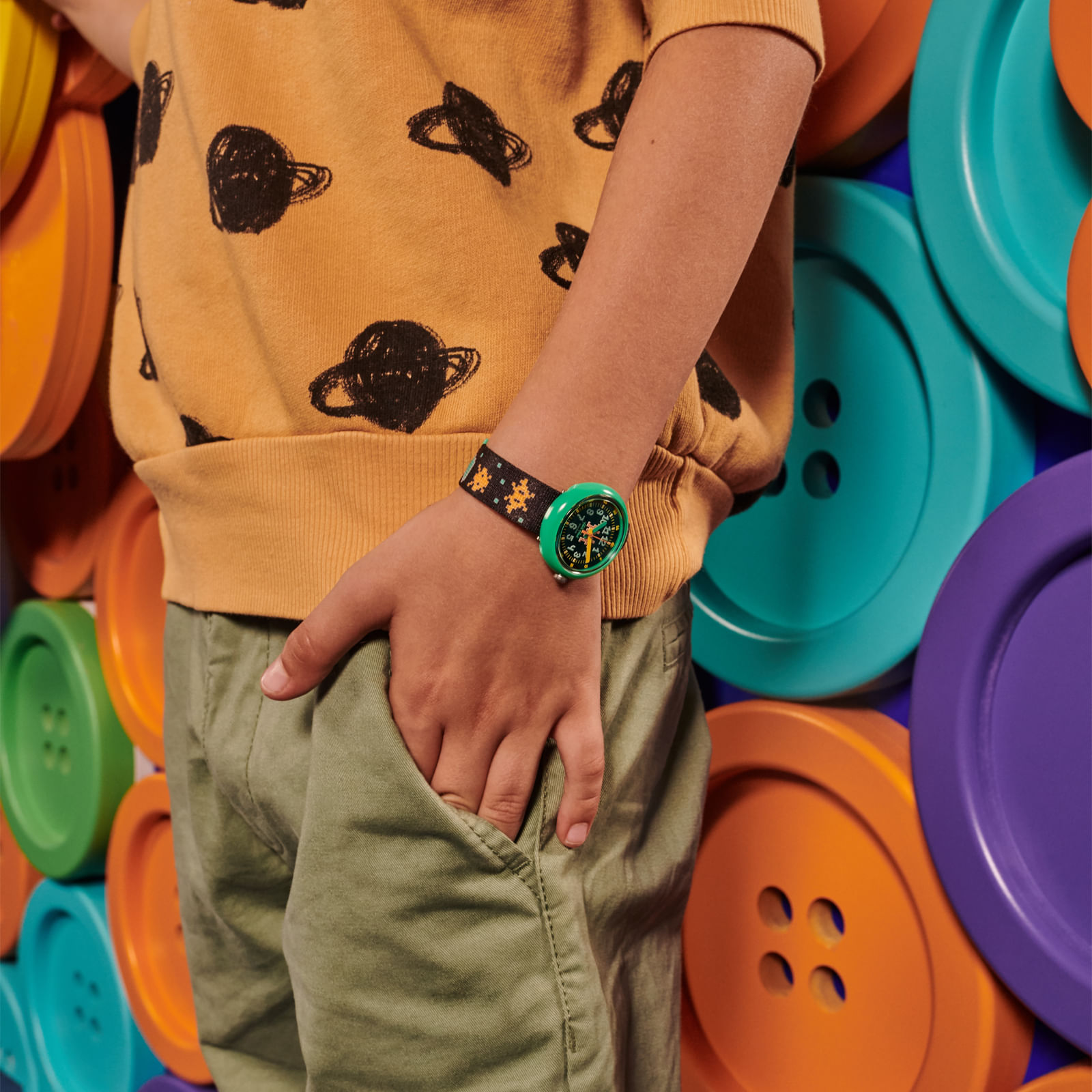 Reloj FLIK FLAK TIME INVADER ZFPNP069 Niños Verde