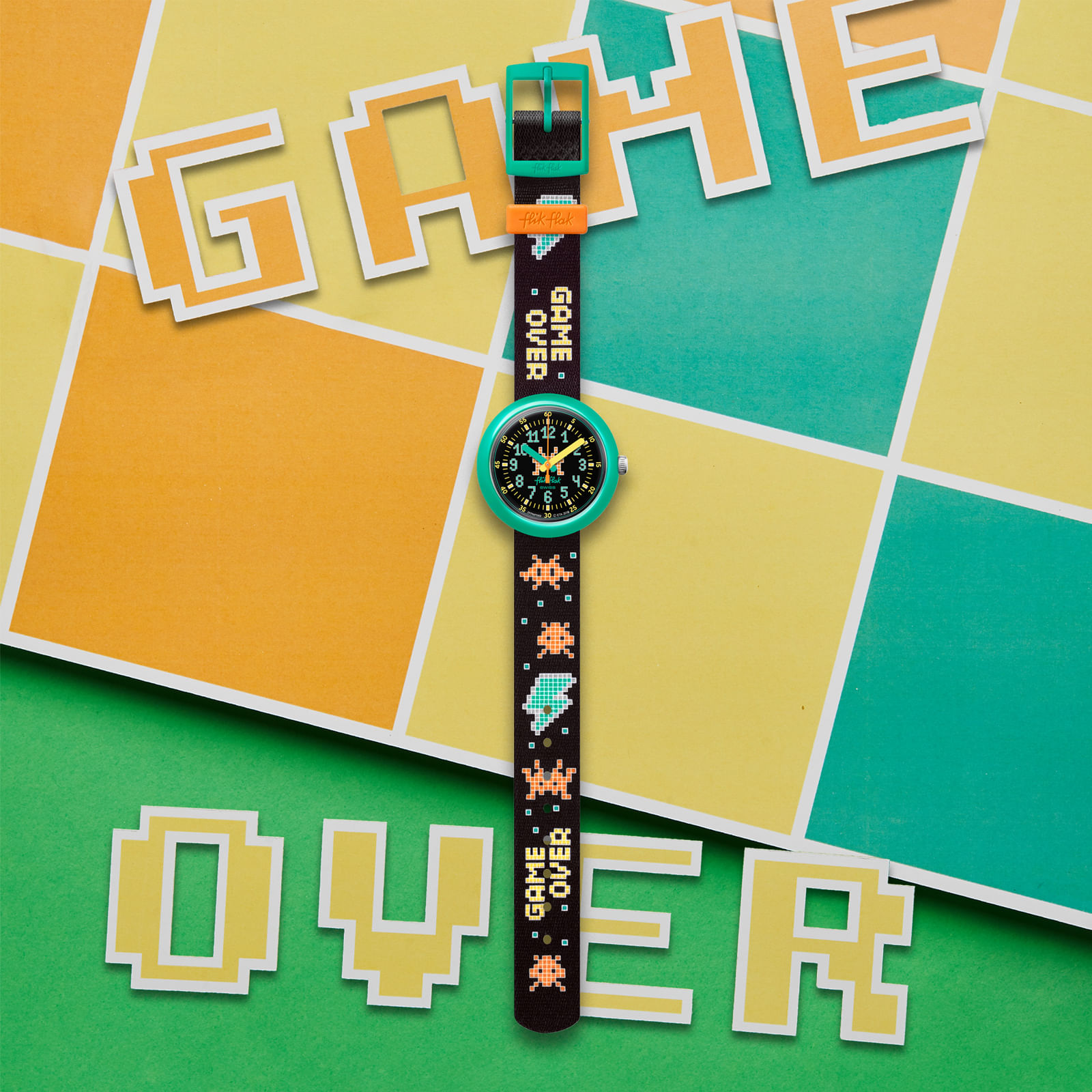 Reloj FLIK FLAK TIME INVADER ZFPNP069 Niños Verde