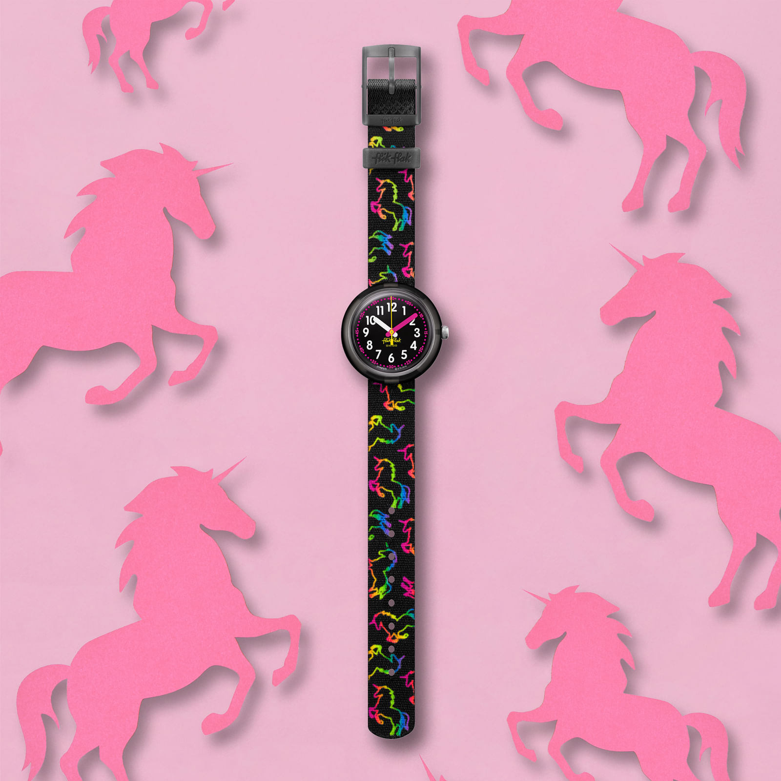 Reloj FLIK FLAK DISCO UNICORN ZFPNP070 Niños Negro