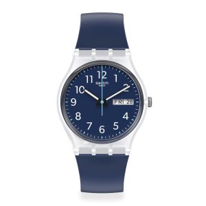 Reloj SWATCH RINSE REPEAT NAVY GE725 Transparente