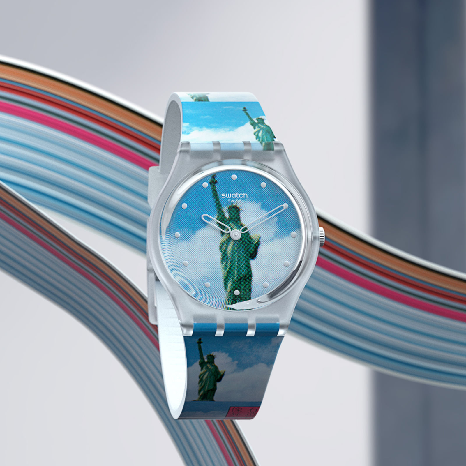 Reloj SWATCH NEW YORK BY TADANORI YOKOO, THE WATCH GZ351 Transparente