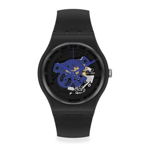 Reloj SWATCH TIME TO BLUE BIG SO32B109 Negro