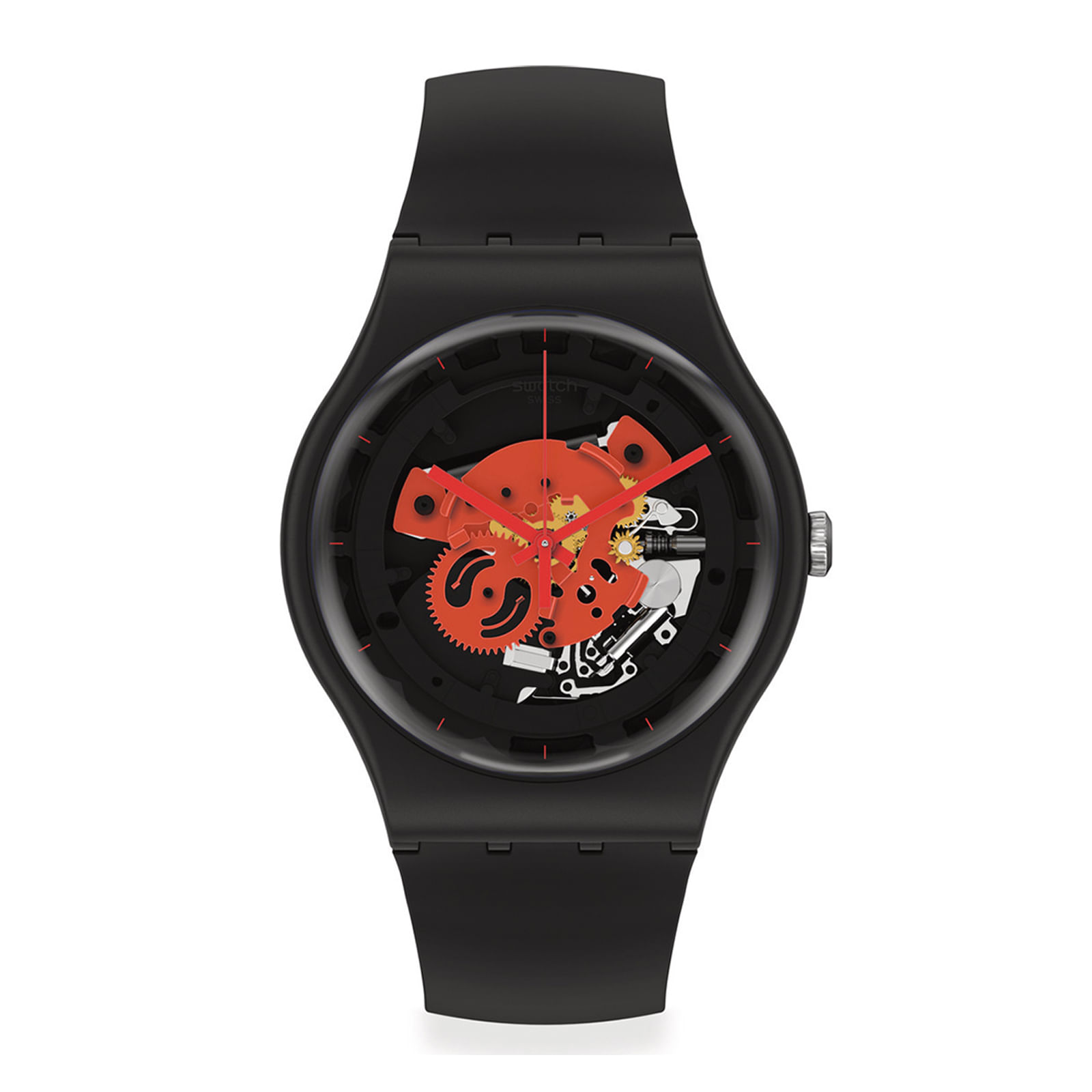 Reloj SWATCH TIME TO RED BIG SO32B110 Negro