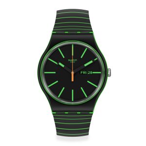 Reloj SWATCH GLOW THIS WAY SO29G702 Negro-Verde