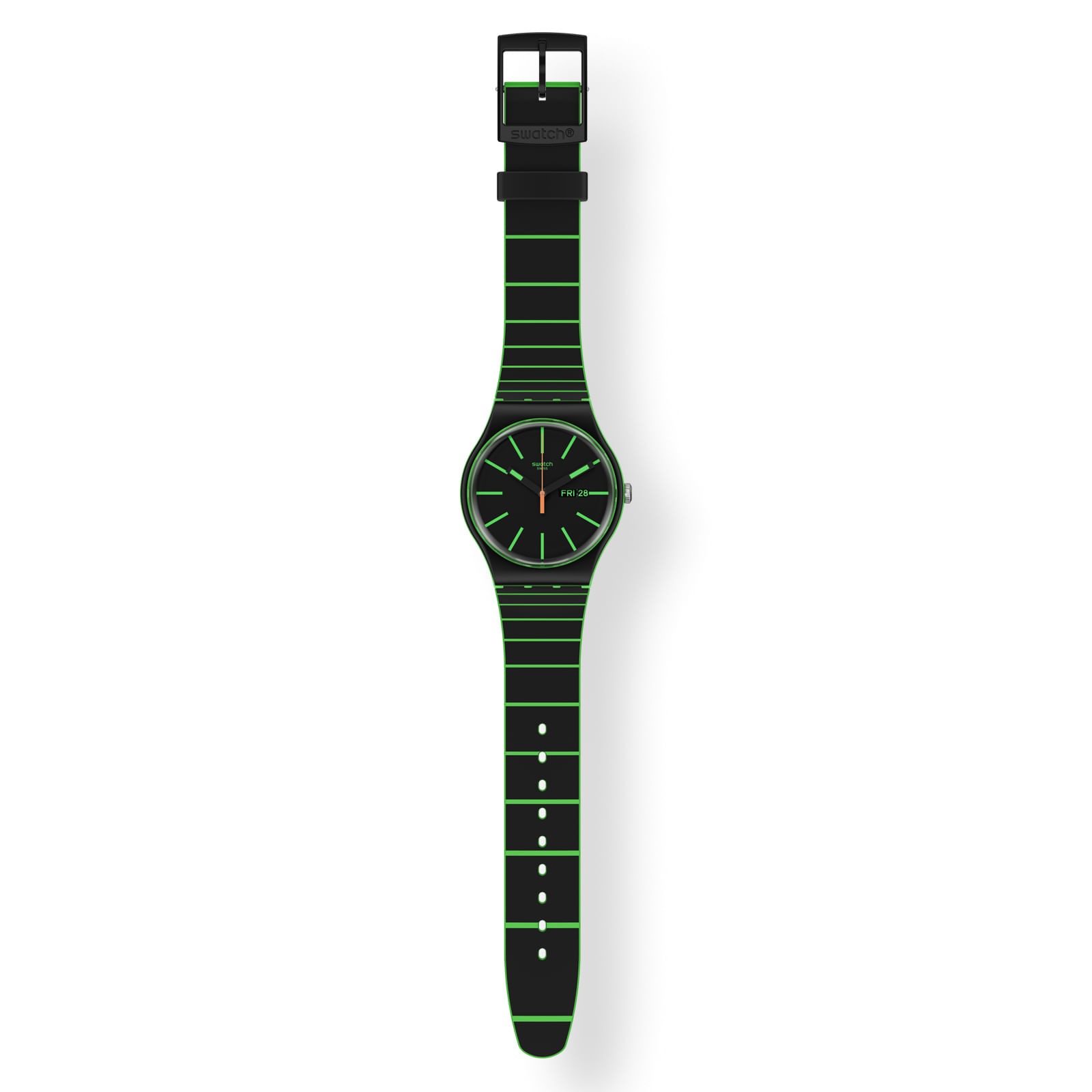 Reloj SWATCH GLOW THIS WAY SO29G702 Negro-Verde