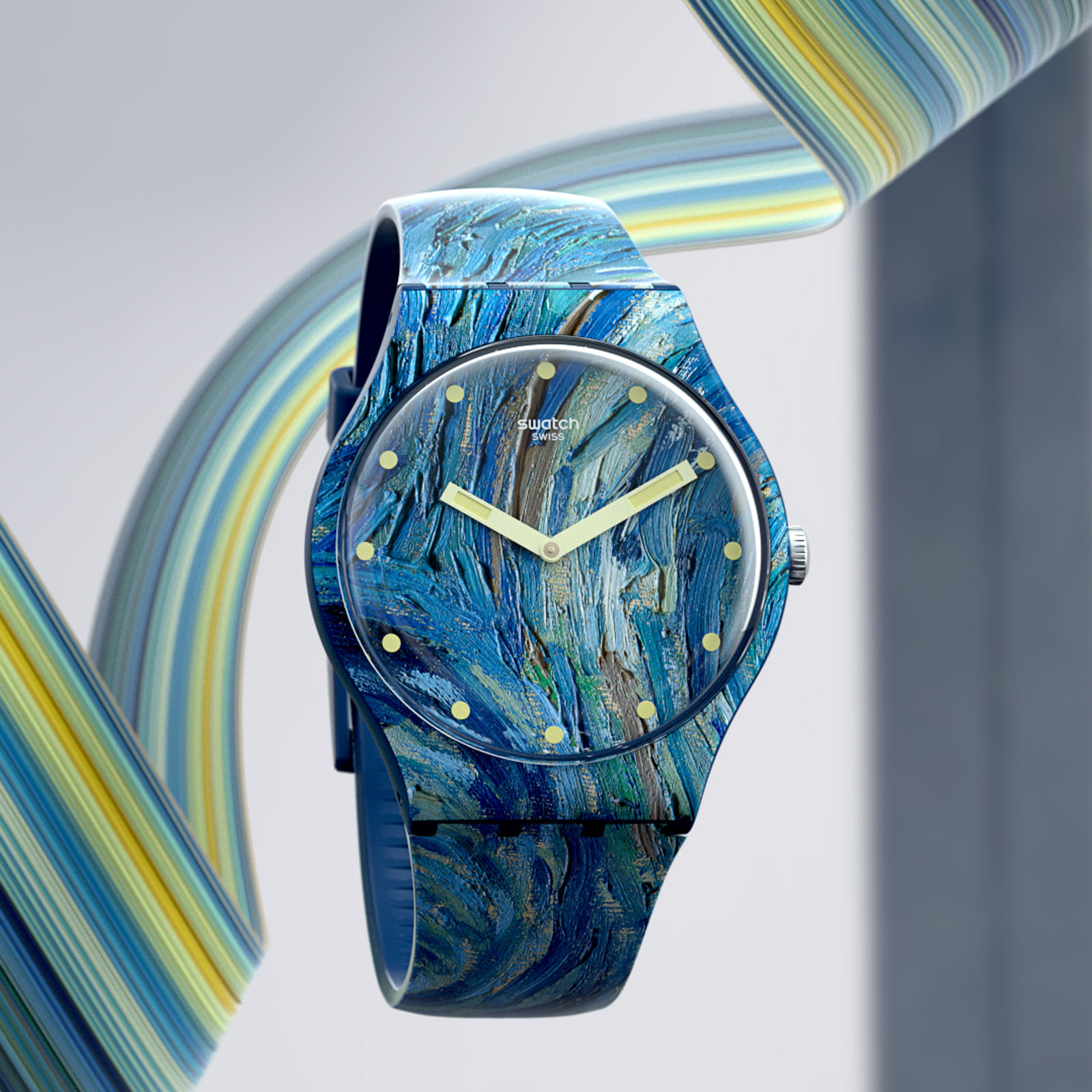 Reloj SWATCH THE STARRY NIGHT BY VINCENT VAN GOGH SUOZ335 Azul