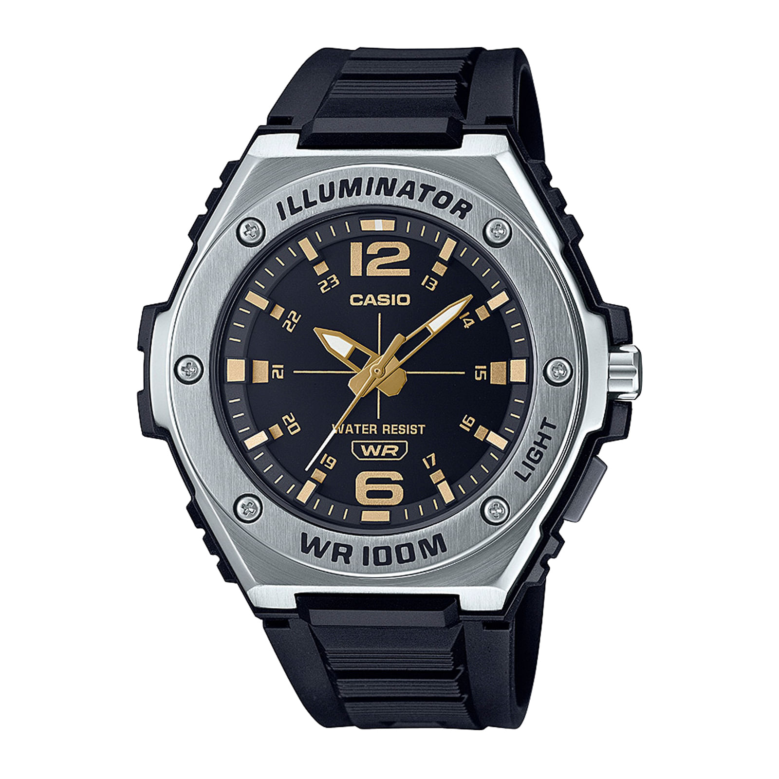 Reloj CASIO MWA-100H-1A2 Resina/Acero Juvenil Plateado/Negro