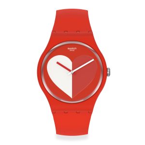 Reloj SWATCH HALF <3 WHITE SO29Z112 Rojo