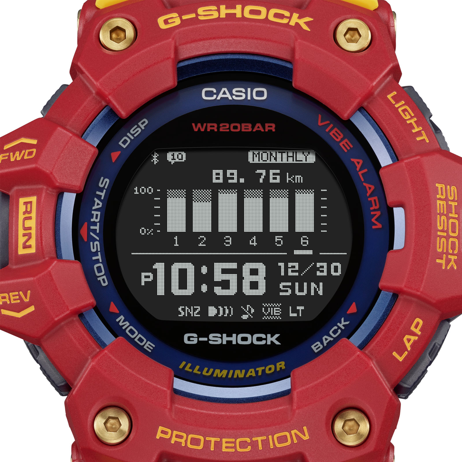 Reloj G-SHOCK GBD-100BAR-4D Resina/Aluminio Hombre Rojo