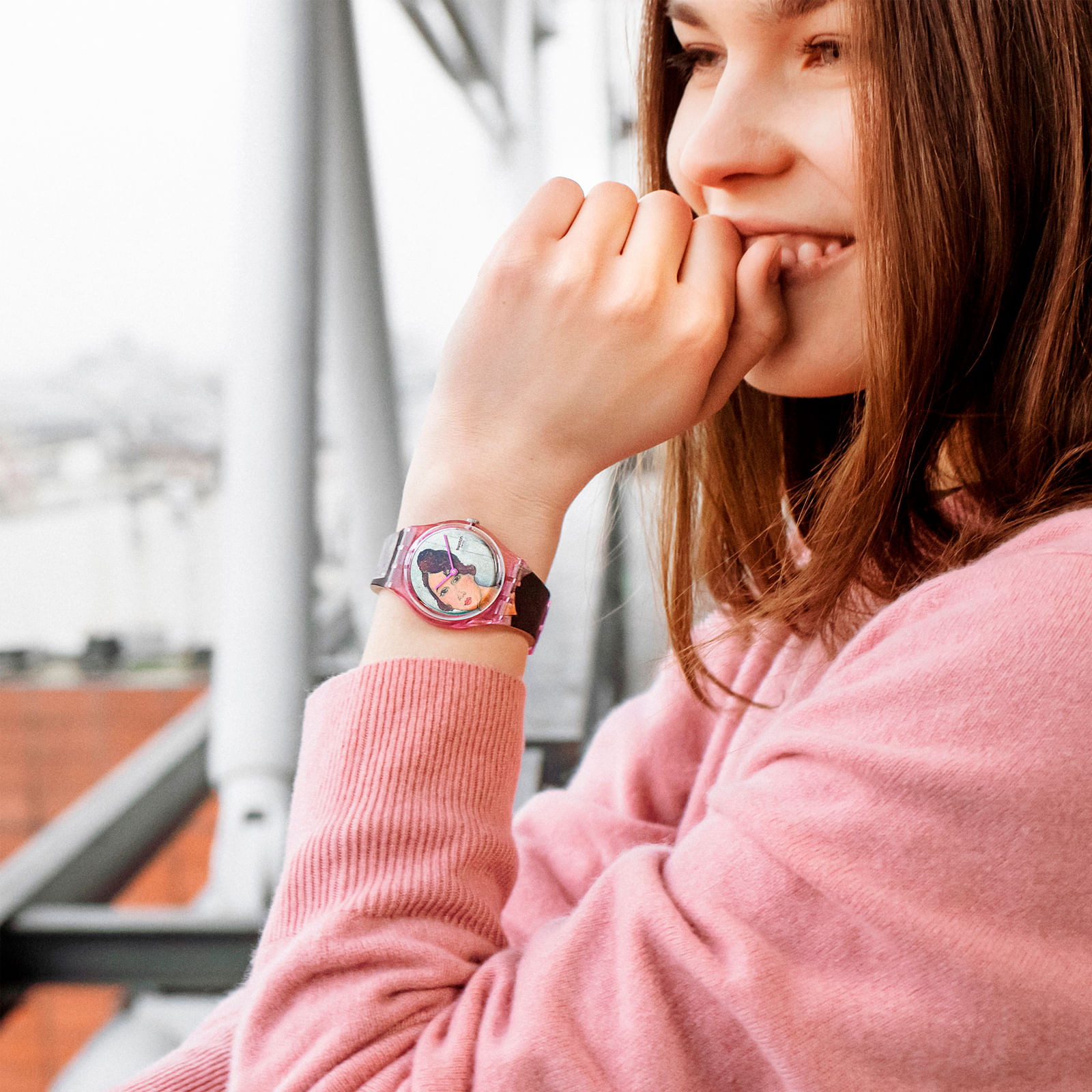 Reloj SWATCH PORTRAIT OF DÉDIE, BY AMEDEO MODIGLIANI GZ356 Rosado