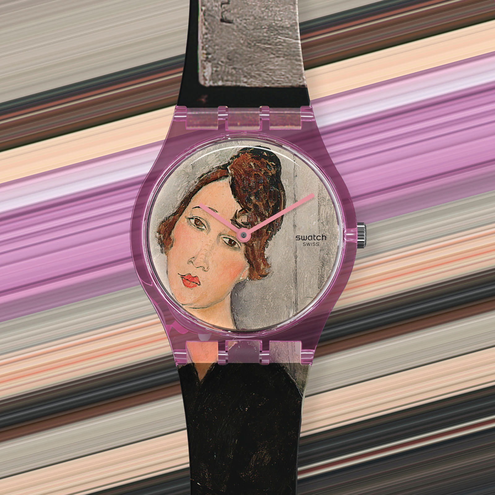 Reloj SWATCH PORTRAIT OF DÉDIE, BY AMEDEO MODIGLIANI GZ356 Rosado