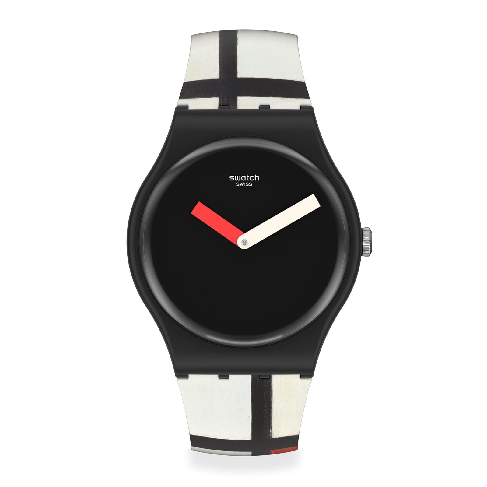 Reloj SWATCH RED, BLUE AND WHITE, BY PIET MONDRIAN SUOZ344 Negro