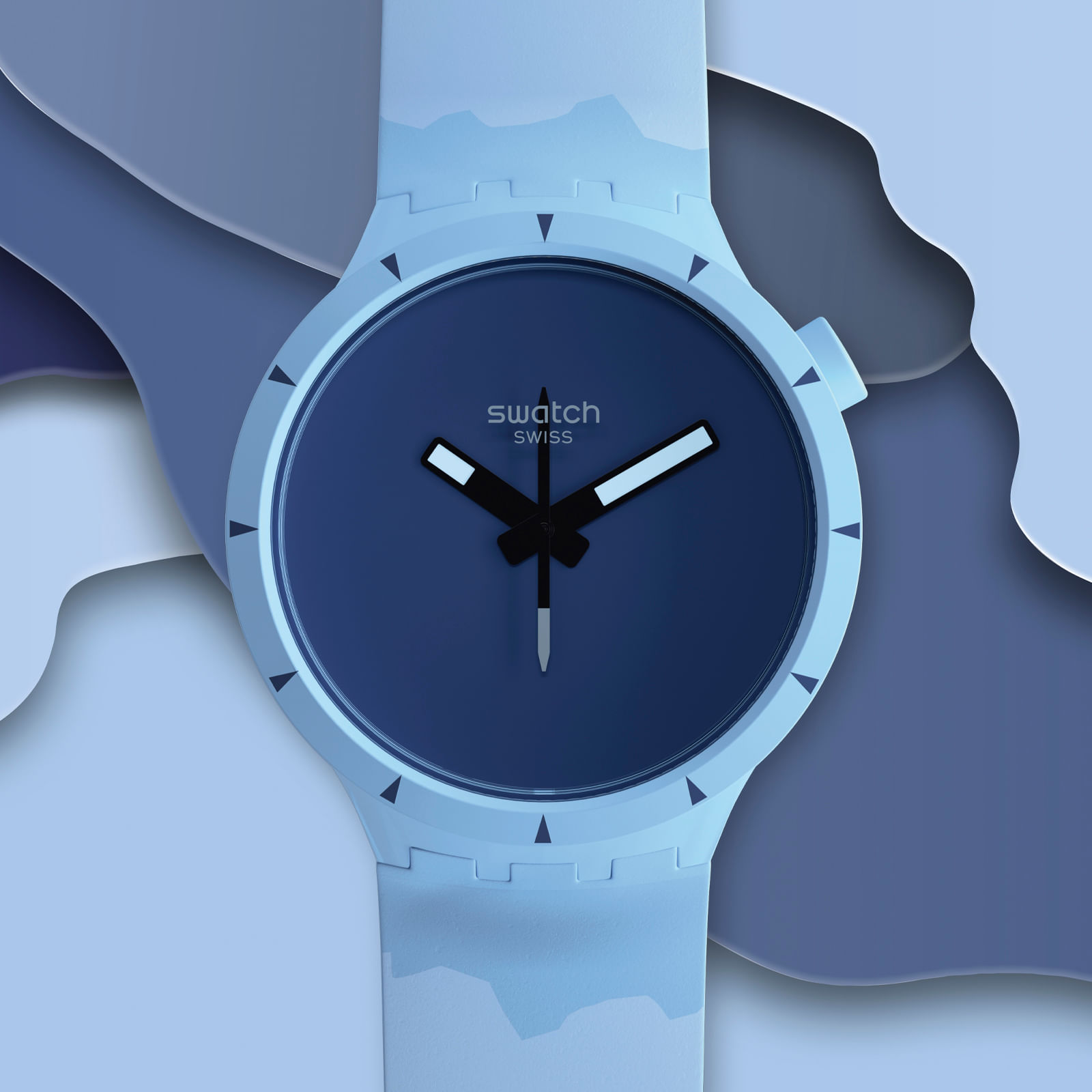 Reloj SWATCH BIG BOLD BIOCERAMIC ARCTIC SB03N102 Celeste