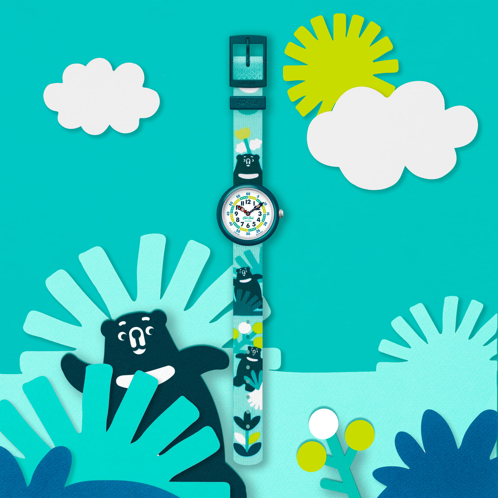 Reloj FLIK FLAK BEARY CUTE ZFBNP138C Niños Verde