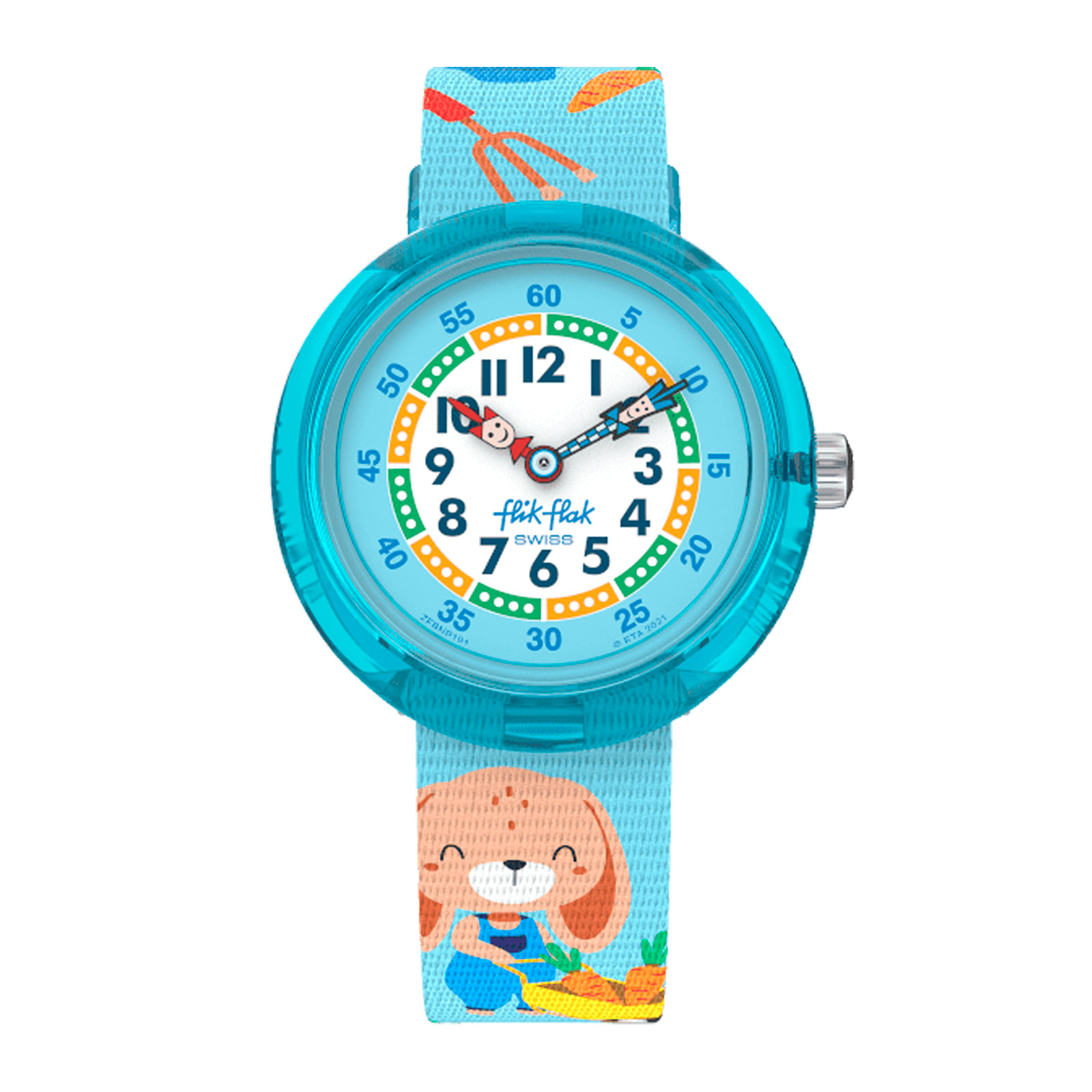 Reloj FLIK FLAK CARROT PARTY ZFBNP191 Niños Celeste