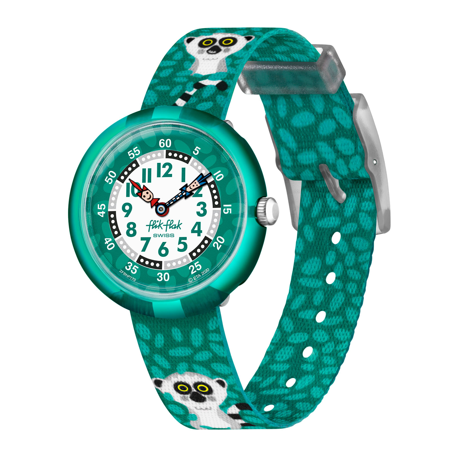 Reloj FLIK FLAK CURIOUS LEMUR ZFBNP170 Niños Verde