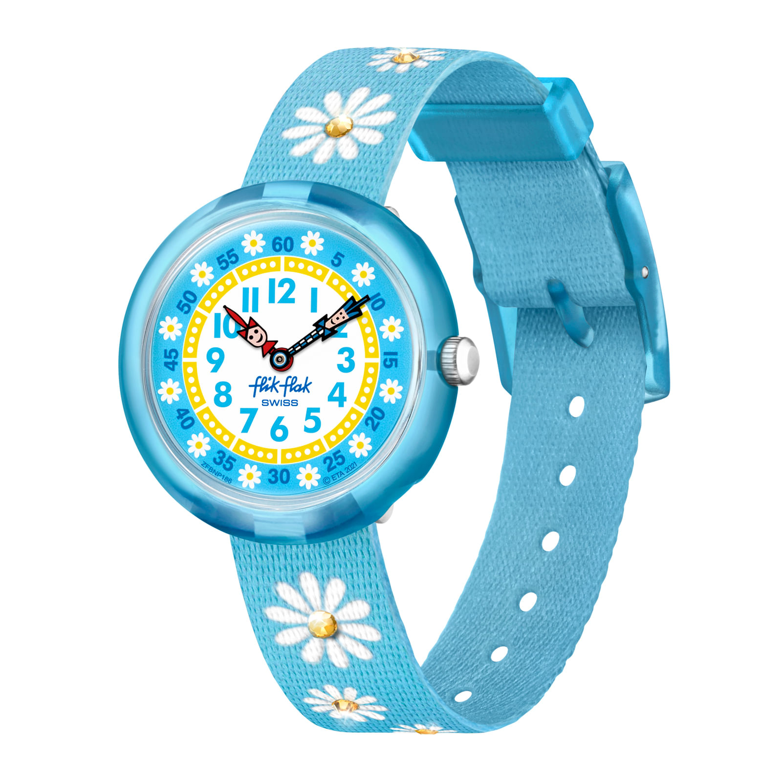 Reloj FLIK FLAK SPARKLING DAISY ZFBNP186 Niños Celeste