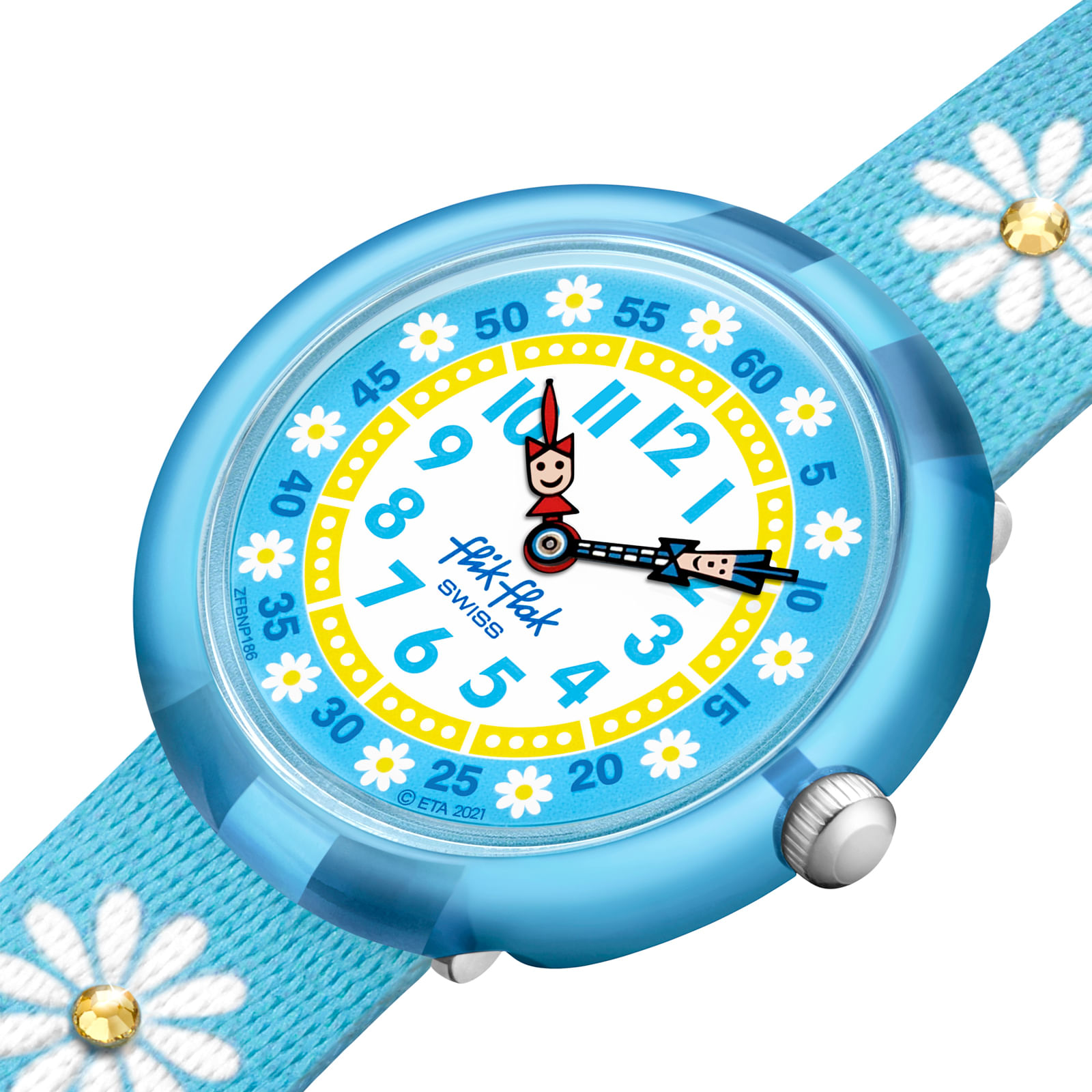 Reloj FLIK FLAK SPARKLING DAISY ZFBNP186 Niños Celeste