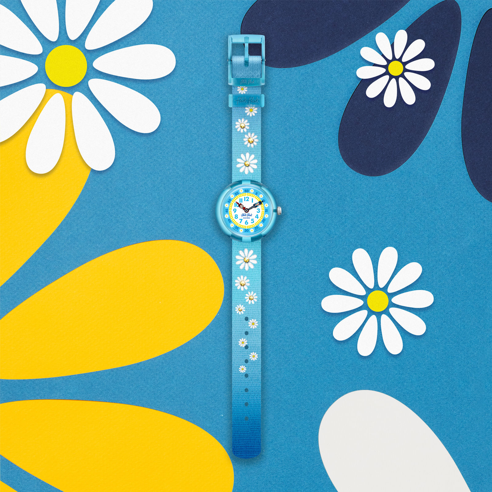 Reloj FLIK FLAK SPARKLING DAISY ZFBNP186 Niños Celeste