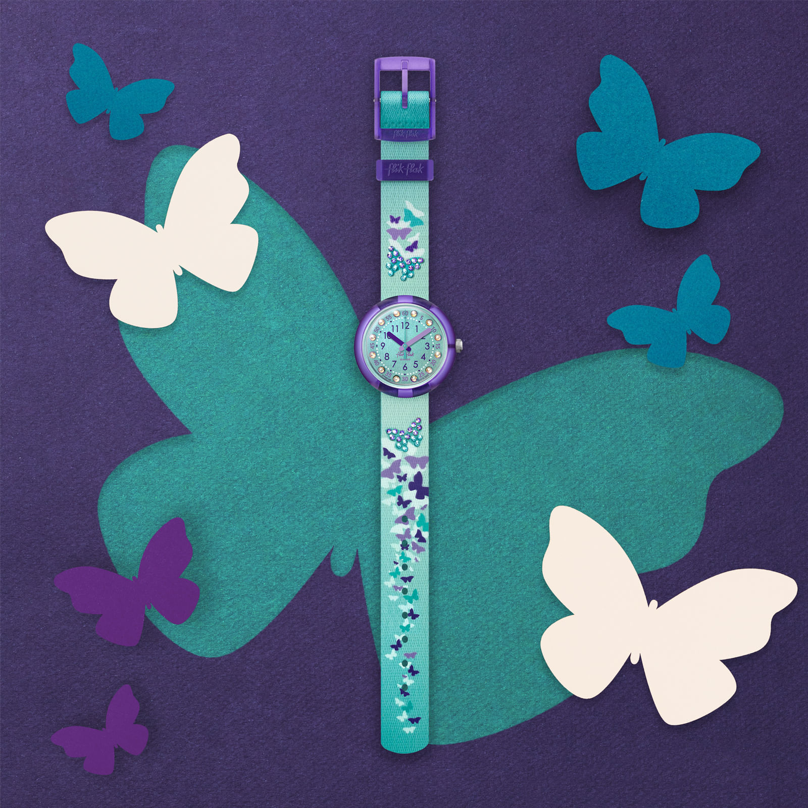 Reloj FLIK FLAK SPARKLING BUTTERFLY ZFPNP100 Niños Purpura